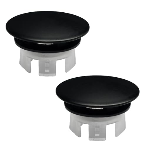2 Pcs Sink Overflow Covers,2-Layer Sink Copper Over Flow Rings,Bathroom Basin Insert in Hole Round Caps Replacement Dual Layer Overflow Cover Rings for Sink,Bathroom,Kitchen(Black) - color: Black