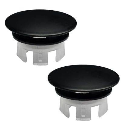 2 Pcs Sink Overflow Covers,2-Layer Sink Copper Over Flow Rings,Bathroom Basin Insert in Hole Round Caps Replacement Dual Layer Overflow Cover Rings for Sink,Bathroom,Kitchen(Black) - color: Black