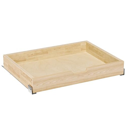 Pull Out Cabinet Organizer, 28.5 in W x 21 in D Solid Wood Slide Out Drawer, Soft Close Sliding Shelf, Bottom or Side Mount for Kitchen Pantry Bathroom, Fits 29.5 in Cabinet Opening - size: 28½” W × 4"H x 21” D