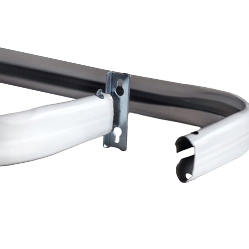 Yafa Home Fashion Heavy Duty Single Standard Adjustable Curtain Rod Hardware Included(White, 66"-128"[2PCS]) - color: White, size: 66" - 128" [2 PCS]