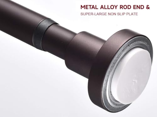 Shower Curtain Rod 43-73 Inches Matte Bronze, Rustproof and Non-Slip Spring Tension Rod for Window or Bathroom, Stainless Steel - color: Bronze