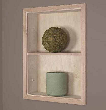 14x18 Sloane Recessed Wall Niche Medicine Cabinet Replacement, In the Wall Bathroom Cabinet Insert Shelf/Shelves, Made in North America, REAL WOOD, NO MDF, Unfinished Plain Back - color: Unfinished, size: 14x18