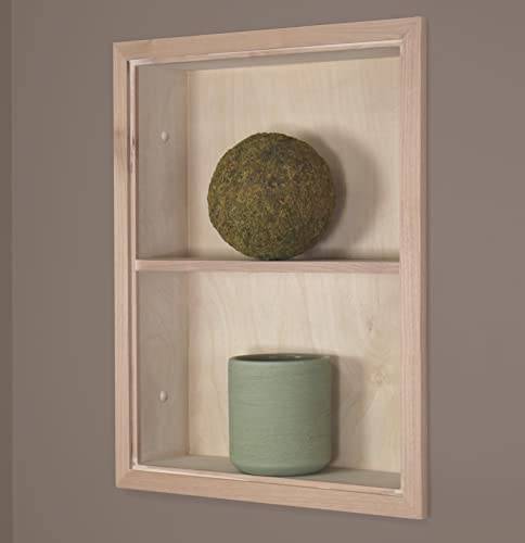 14x18 Sloane Recessed Wall Niche Medicine Cabinet Replacement, In the Wall Bathroom Cabinet Insert Shelf/Shelves, Made in North America, REAL WOOD, NO MDF, Unfinished Plain Back - color: Unfinished, size: 14x18