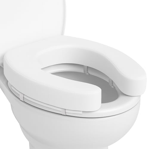 Vive Toilet Seat Cushion (Soft Cushioned Foam) - Easy Clean Soft Padded | Bathroom Attachment - Elongated, Standard Seats - Comfort & Support Donut for Handicap Adults - color: White Soft Cushion, size: 2” Height