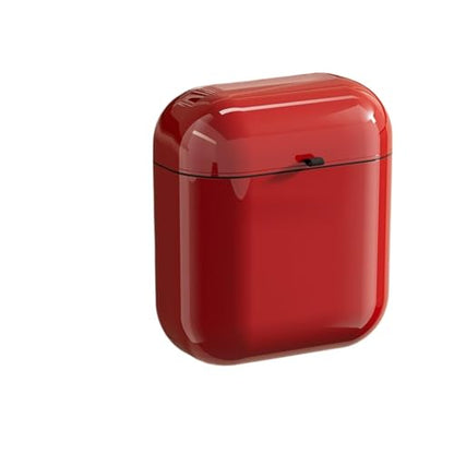 Xuanheju Wall Mounted Trash Can with Lid, 9L Touch-Kind Kitchen & Bathroom Garbage Bin, Water-Resistant Oval Wastebasket for Narrow Spaces, Under Sink, Cabinet - Anchola Red/Cream White (Deep red) - color: Deep red