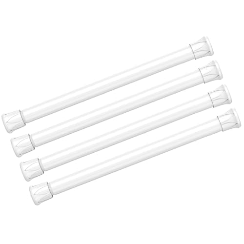 Spring Tension Curtain Rods Short Tension Rod (White,8" to 12"-4Pcs) - color: White, size: 8" to 12"-4Pcs