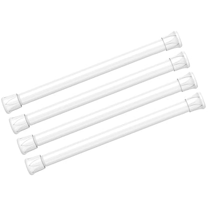Spring Tension Curtain Rods Short Tension Rod (White,8" to 12"-4Pcs) - color: White, size: 8" to 12"-4Pcs