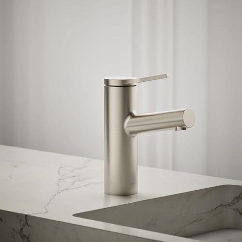 KOHLER K-35048-4N-BN Elate® Single-Handle Bathroom Sink Faucet, Single-Handle Bathroom Sink Faucets, 0.5 GPM, Vibrant Brushed Nickel - color: Vibrant Brushed Nickel, size: 0.5 GPM