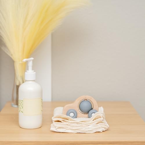 Organic Cotton Reusable Baby Wipes - 10 Pack, Washable, Unbleached, Undyed, All-Natural, Toxic-free White Muslin Washcloths - Soft and Gentle Cotton Cloth Gauze Weave Wash Cloth for Newborn - 10 Pack
