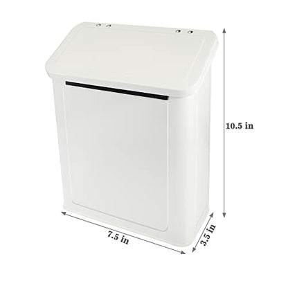 Picowe Magnetic Laundry Storage, Large Metal Lint Holder Bin with Lid for Laundry Room, Space-Saving Trash Container Hanging on Dryer, Washer or Wall Mount Trash Bin (White) - color: White