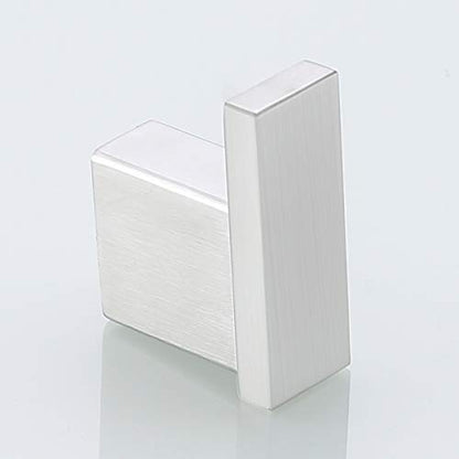 RANDOM Brushed Nickel Towel Hook for Bathroom Square Modern Wall Mounted Robe Hook Coat Hooks Wall Hook Contemporary Bath Towel Hooks SUS304 Stainless Steel (2 Pack).96009-8BS - color: Single Hook-Brushed Steel