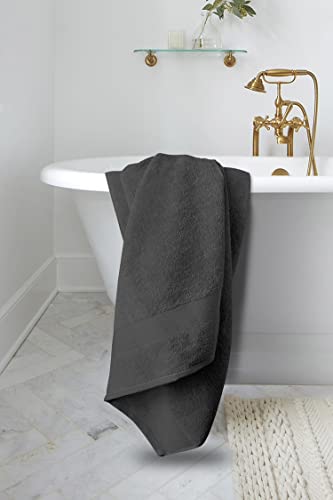 Luxury Bath Towels Set of 4 (27” x 54”) | Towels for Bathroom | Super Soft | Highly Absorbent Towels for Home, Spa, Gym (Grey-White) - color: Grey/White