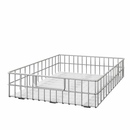 Pull out Cabinet Organizer, Stainless Steel 1-Pack (20.1"W x 21"D) Full-Extension Slide out Drawer, Adhesive Roll out Can Spice Storage Basket Shelf Rack for Pantry, Kitchen, Bathroom, Home Closet - size: (20.1"W x 21"D x 4.7"H)