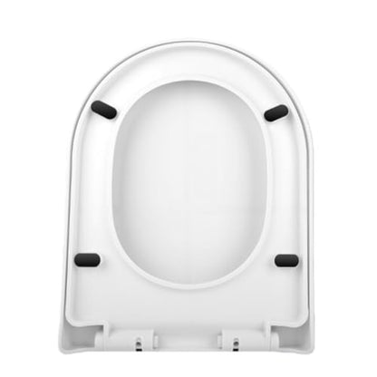 Soft Close Round Toilet Seat, Universal Fit PP Material Cover, Easy to Clean & Install, Design, No Loose, Fits All Brands (White Large U) - size: Large U