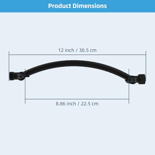 Hibbent All Metal 10'' Shower Head Extension Arm, Matte Black | Solid Brass Adjustable Shower Arm with Lock Joint, Flexible Height & Angle, Universal Connection Shower Head Extender - color: Matte Black, size: 10 Inch