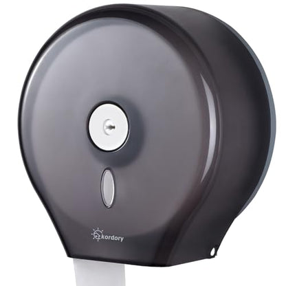 Kordory Wall Mount Toilet Paper Holder, 9" Jumbo Toilet Paper Roll Holder | 9 Inch, Plastic Commercial Toilet Paper Dispenser for Bathroom-Black - color: Black