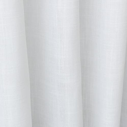 KOUFALL White Waterproof Linen Fabric Shower Curtain 54x72 Inch Length - color: White, size: 54"W x 72"L (Pack of 1)