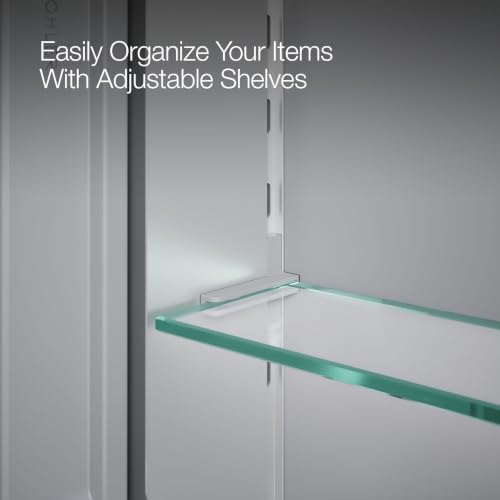 Kohler 55064-NA Embark Slim Medicine Cabinet Mirror, Adjustable Shelves with Mirrored Doors, 30 in. W x 26 in. H - size: 30 in. x 26 in., style: Flat Edge