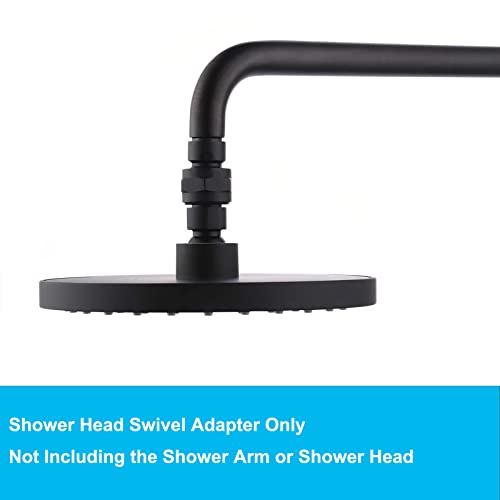 Brass Shower Ball Joint Connector, Biveah Black Shower Arm Swivel Adapter for Shower Head, KSB010B - color: Black