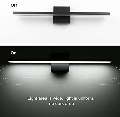 Ralbay 24in Dimmable Black Vanity Light with Remote Control Color Temperature Adjustable 20W Modern LED Bathroom Lighting Fixture - color: Black-Remote Control, size: 24 inch