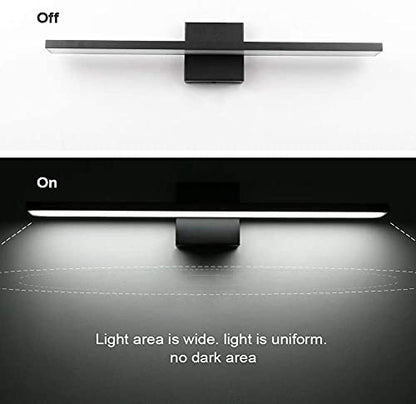 Ralbay 24in Dimmable Black Vanity Light with Remote Control Color Temperature Adjustable 20W Modern LED Bathroom Lighting Fixture - color: Black-Remote Control, size: 24 inch