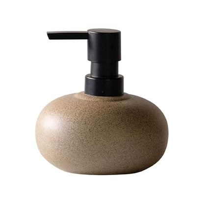 10oz Ceramic Hand Soap Dispenser, Elegant Liquid Soap Dispenser for Bathroom Countertop, Heavy & Sturdy Dish Soap Dispenser for Kitchen (Brown) - color: Brown