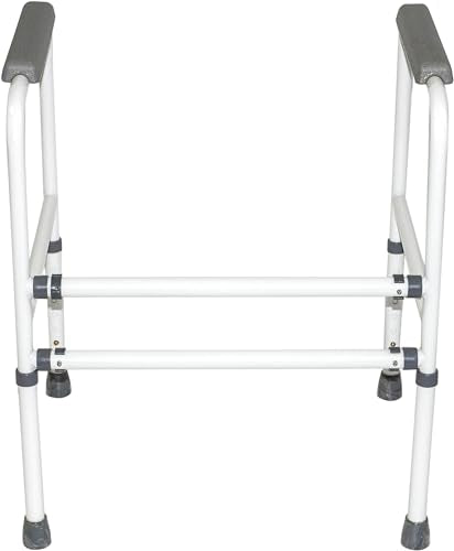 Aidapt Free Standing Support Toilet Safety Frame with Adjustment for Height and Width with Non Slip Feet Flat Pack