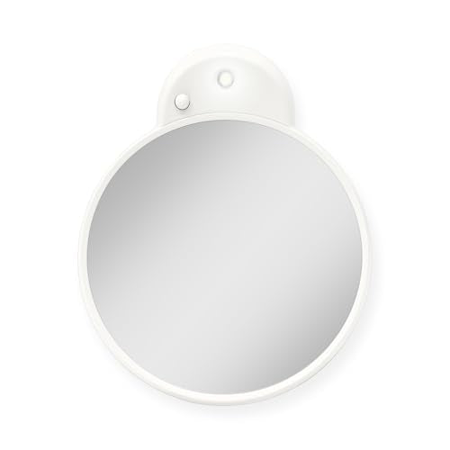 Zadro Magnification Lighted Compact Mirror with LED Light & Retractable Suction Cups – Travel Makeup Mirror, Cool White 6400K Lighting, Battery Operated, Made in USA (White, 10X | 4.3" L x 3.5" W) - color: White