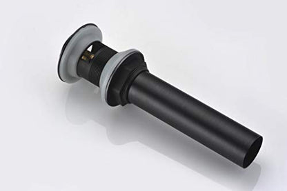 SUMERAIN Pop Up Drain Stopper with Overflow, Matte Black Finish | Solid Brass, Bathroom Sink Drain, Tool-Free Installation - size: S7306O