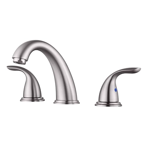 sumerain 8 Inch Widespread Sink Bathroom Faucet Brushed Nickel Two Handle Vanity Faucet - color: Brushed Nickel