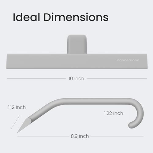 JustHang Shower Squeegee with Built-in Hook, 10-Inch Gray | Award-Winning Design, All-One-Piece Soft-Touch Silicone, for Glass Door, Bathroom, Window, Mirror, Tile Wall, Car - color: Dark Gray
