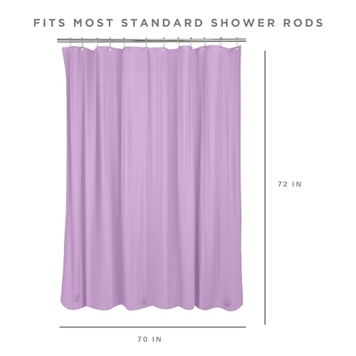 Bath Bliss 2 Pack PVC Heavy Weight Shower Curtain Liner | 4G | 70" x 72" | Rust Resistant Copper Grommets | Magnetic Hem | White - color: Purple
