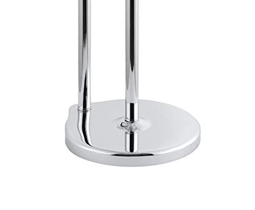 SunnyPoint Free Standing Bathroom Toilet Paper Holder Stand with Reserve, Reserve Area has Enough Space for Jumbo Roll (Chrome) - color: Chrome