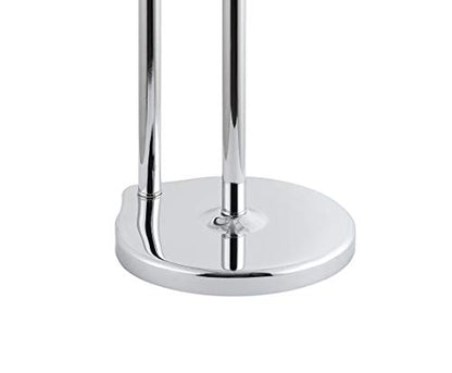 SunnyPoint Free Standing Bathroom Toilet Paper Holder Stand with Reserve, Reserve Area has Enough Space for Jumbo Roll (Chrome) - color: Chrome