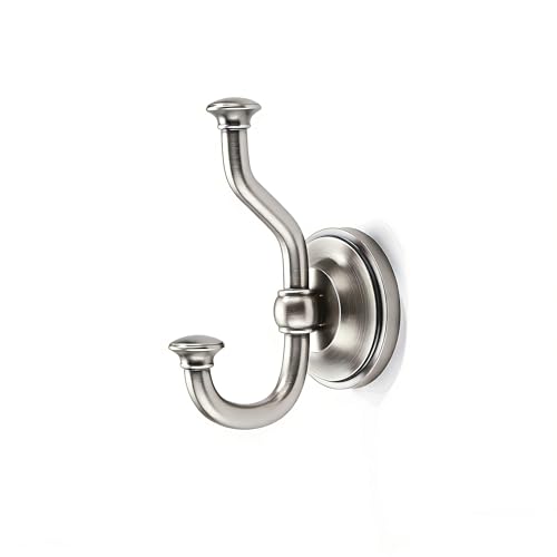 1 Pack 4-1/2 Inch Zinc Alloy Brushed Nickel Towel Hooks | Solid Metal | Wall Mount | Robe Hooks | Coat Hooks | For Bathroom, Shower, Bedroom, Entryway | Bathroom Hardware Accessories - color: Brushed Nickel