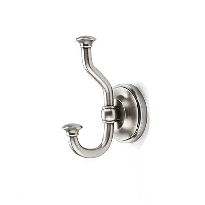 1 Pack 4-1/2 Inch Zinc Alloy Brushed Nickel Towel Hooks | Solid Metal | Wall Mount | Robe Hooks | Coat Hooks | For Bathroom, Shower, Bedroom, Entryway | Bathroom Hardware Accessories - color: Brushed Nickel
