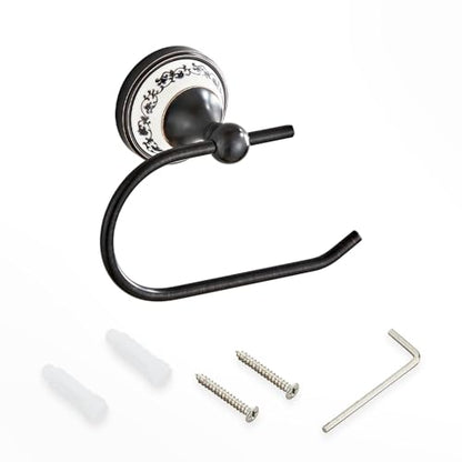 Wall Mounted Bathroom Kitchen Black Toilet Paper Holder, Open Arm Towel Holder, Tissue Holder, Bathroom Kitchen Tissue Roll Holder YIGUANXIN - color: Black, size: Toilet Paper Holder