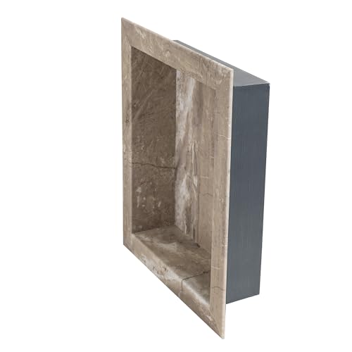 Palisade 17.5 in x 15.5 in Vinyl Shower Niche Venetian Marble | Waterproof Shower Insert - color: Venetian Marble