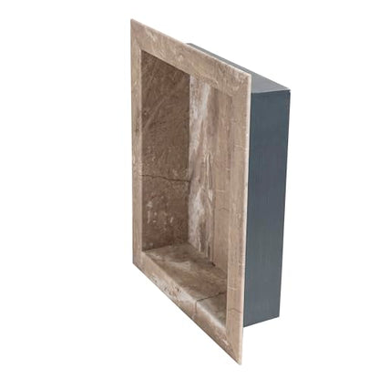 Palisade 17.5 in x 15.5 in Vinyl Shower Niche Venetian Marble | Waterproof Shower Insert - color: Venetian Marble