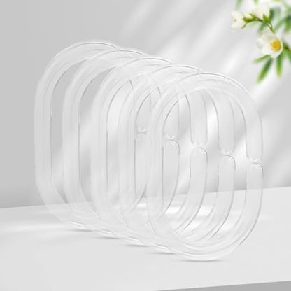 Resze 48 PCS Shower Curtain Rings,Plastic Clear Shower Curtain Hooks,C-Shaped Rings Hook Hanger Bathroom Shower Window Rod - color: Clear, size: 48PC