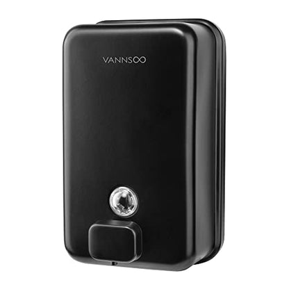 Wall Mounted Commercial Soap Dispenser Bathroom, Vertical Black | 1100ml 37oz Stainless Steel Liquid Hand Sanitizer Dispenser - color: Vertical Black