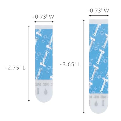 Command Indoor Assorted Replacement Strips, 2 Medium, 4 Large Strips | Replacement Strips, Holds up to 5 lb, Damage Free Wall Hanging, Re-Hang Hooks for Bathrooms