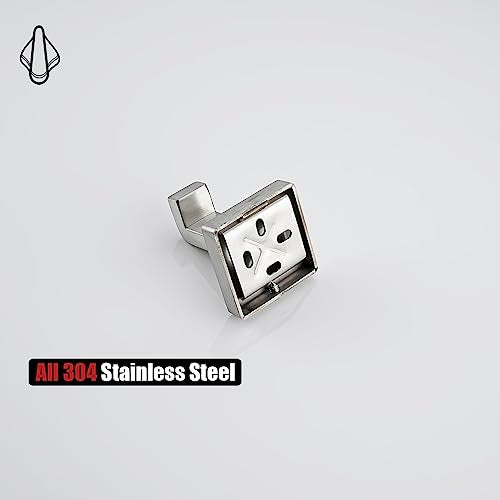 JQK Bathroom Towel Hook Brushed, Coat Robe Clothes Bath Wall Hooks for Kitchen Garage SUS 304 Stainless Steel Thick 0.8mm, 2 Pack Brushed Steel, TH250-BN-P2 - color: Brushed Steel