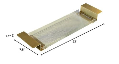 WANLIAN Acrylic Brass Bathtub Caddy Tray, Adjustable Length Bath Caddy Tray Shelf for Shower Storage Organizer - color: Clear-a