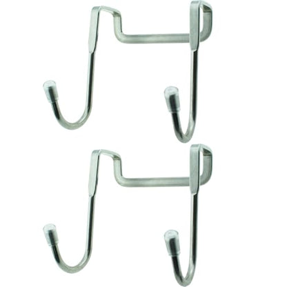 TAODAN 2PCS SUS 304 Stainless Steel Double S Hook Heavy Duty Adjustable Shower Door Cabinet Towel Hook Storage Hook Suitable for Towel Coat Bathrobes Umbrella Rack
