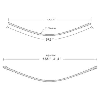 60-Inch Stainless Steel Curved Shower Curtain Rod, 5 Foot Mounted Non-Telescoping Rust Proof (Black) - color: Black