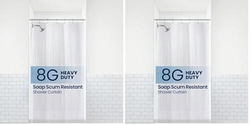 LiBa Bathroom Shower Curtain - Waterproof Plastic Shower Curtain Premium PEVA Non-Toxic with Rust Proof Grommets Clear 8G Heavy Duty Bathroom Accessories 36x72 (Pack of 2) - color: 8g Peva - Clear, size: 36"W x 72"L (Pack of 2)