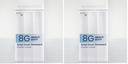 LiBa Bathroom Shower Curtain - Waterproof Plastic Shower Curtain Premium PEVA Non-Toxic with Rust Proof Grommets Clear 8G Heavy Duty Bathroom Accessories 36x72 (Pack of 2) - color: 8g Peva - Clear, size: 36"W x 72"L (Pack of 2)