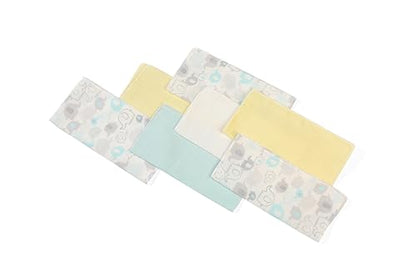 Deyzi Washcloths, 100% Cotton Ultra Soft Absorbent Wipes, Newborn Face Towel, Pack of 7, Reusable Quick Dry Baby Wipes for Sensitive Skin, 7 x 7 inches (Multi Color), Uni10