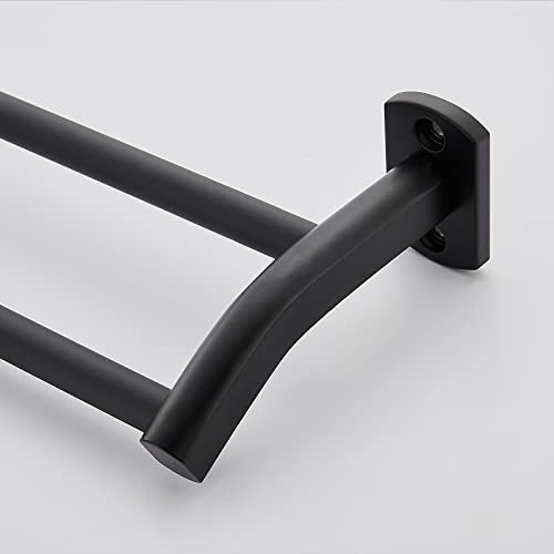 Black Double Towel Bar, Hand Towel Rack for Bathroom Wall Mounted Towel Hanger, Matte Black Bath Towel Rod,16 Inch - size: 16 Inch Double Bar